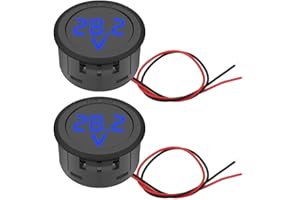 Greluma 2 Piezas Voltímetro digital de 4-100 V DC, medidor de voltaje de 2 cables, detector de calibre de voltios para motocicleta, camión, caravana, marina