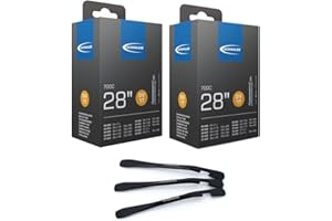 ‎MSZWEIRAD 2er Set Schwalbe Fahrrad Schlauch DV17 40mm 28 Zoll (28/47-622/635) inklusive 3 MSZweirad Reifenheber
