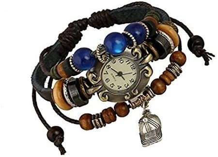 Beautifeye™ Weave Bangle Retro Vintage Wrap Around Unisex Leather Watch - Choose Your Design - Including Buddha Ganja Leaf Charms - (LG-07)