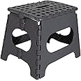 BARGAIN FACTORY Super Strong Folding Step Stool - 11" Sturdy Enough to Hold Upto 300 LBS - Lightweight Foldable Step Stool for Adults and Kids - Opens with one Flip Great for Kitchen, Bathroom Bedroom