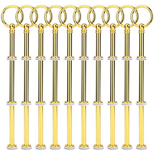 10 x Rund Golden mini Metallstangen Mittellochausstech für 2 bis 3 Etage Etagere Etagenplatte Hochzeitstorte Tortenständer 21cm