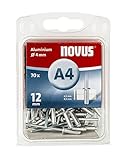 Blisterpackung mit 70 Blindnieten mit einem Durchmesser von 4 mm, einer Länge von 12 mm und einer Klemmlänge von 6,5 - 8,5 mm