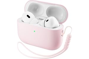 ORNARTO Compatible with Airpods Pro 3 Case (2025), Protective Liquid Silicone Case Cover for Airpods Pro 3nd Generation with Lanyard Soft Skin Front LED Visible-Pink