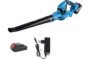 PUROVA Soplador de Hojas Bateria, 21V Sopladora de Hojas con Bateria, Soplador de Hojas con 1x 4,0Ah Bateria, Soplador de Aire Potente para el Cuidado del Césped, (con 1 Batería de 4000 mAh)