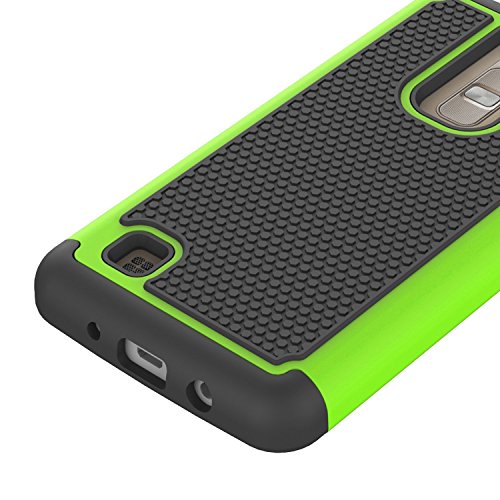 Colel Funda para LG K8  LG Escape 3  LG Phoenix 2  armadura h  brida con doble capa  absorci  n de choques  protecci  n con protector de pantalla de cristal para LG Escape 3  LG K8  LG K350N verde