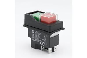 COZPARTS KJD17 IP55 Pulsante Impermeabile Interruttore Elettromagnetico 4 Pin AC250V 16A Avviamento Magnetico Interruttore di Sicurezza per Machin