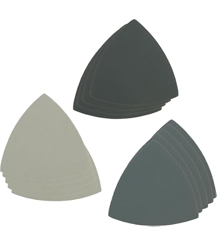 Nevoluxer Kit 15 Disques Abrasifs Triangulaires Velcro - Grains 800/1500/3000 - 3,5 Pouces - Carbure De Silicium Pour Ponçage Bois, Métal, Plastique Et Verre