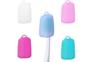 WLLHYF Silikonowe Pokrowce na Szczoteczki do Zębów, 5 Szt. - Przenośne Etui Podróżne do Przechowywania, Uchwyt na Głowę