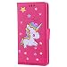Produktbild Sony Xperia XZ / XZs Hülle, Chreey Niedlich [Regenbogen Einhorn] Glitzer Handyhülle Premium PU Leder Tasche Flip Wallet Cover mit Standfunktion Kartenfach Schutzhülle [Rose Rot]