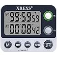 XREXS Dual Kitchen Timer, Digital Timer, Timers for Cooking, Adjustable Volume, Loud Alarm, Memory Time, Timer for Kitchen/Meeting/Class (Battery Included)