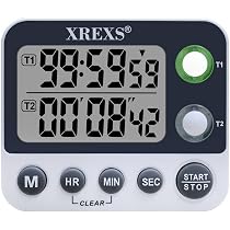 XREXS Timer da Cucina Ricaricabile, Timer Digitale con Cronometro Conto alla Rovescia per Cucina