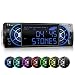 Produktbild XOMAX XM-RSU234 Autoradio ohne Laufwerk + 7 Beleuchtungsfarben (blau, rot, grün, türkis, violett, gelb, weiß)+ USB Anschluss (bis 32 GB) & Micro SD Kartenslot (bis 32 GB) für MP3 und WMA + AUX-IN + Verkürzte Einbautiefe + Single DIN (1 DIN) Standard Einbaugröße + inkl. Einbaurahmen und Fernbedienung