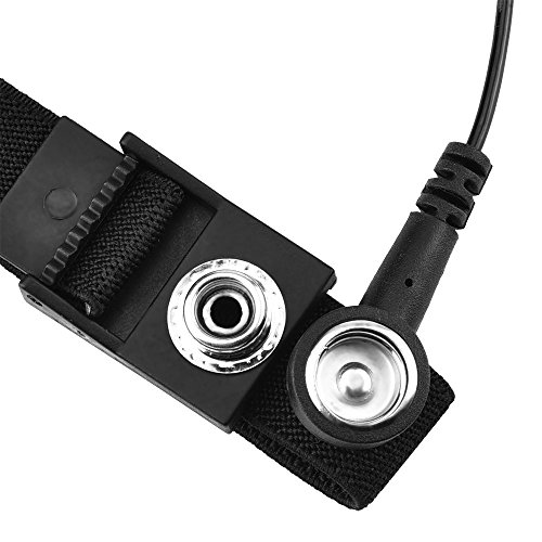 eBoot antistatischer Armband Entladung einstellbarer Erdungsarmband Band, Schwarz - 4