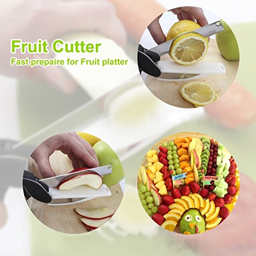 NWSS Edelstahl Runde Küchenmesser Kreativ gestaltet Rollenden Messer Multi-Purpose Rundmesser mit einem einzigartigen ergonomischen Design und Scharfer Klinge ermöglicht es Ihnen, Schneiden von Fleisch und Gemüse Schützen Sie Ihr Handgelenk mit hängenden Haken Grün (Schere, Schwarz) - 5