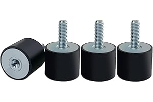 FLYLIN 4 Stück Gummipuffer Anti-Vibration, Stoßdämpfer Gummilager Silentblock Schwingungsdämpfer Isolator Halterungen, Stecker Buchse Vibrationsdämpfer für Benzinmotoren Wasserpumpen Bootsspulen (M8)