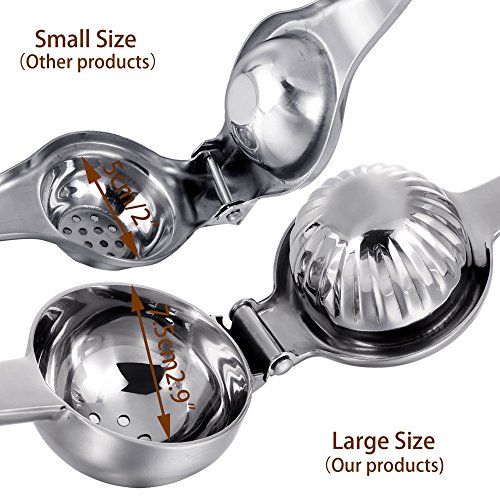 Homdox Edelstahl Haushaltsgeräte Limettenpresse manuell mit 3 Klingen, Silber - 8
