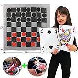 juegos tradicionales aire libre QUALITY JUMBO CHECKERS RUG GAME, este paquete de juegos para niños mantendrá a los niños ocupados durante horas. Los niños estarán aprendiendo el juego de damas en una alfombra clara grande agradable que los niños de todas las edades pueden jugar. Se pliega rápidamente y es fácil de empacar para la próxima vez