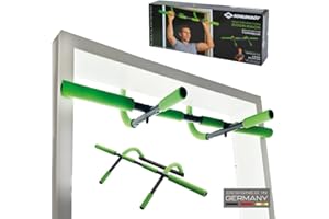 Schildkröt Szeroki wielofunkcyjny drążek drzwiowy 4 w 1, wielofunkcyjny, regulowany, maks. 100 kg, zielono-czarny, 960044, M