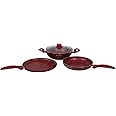Wonderchef Garnet Aluminium Induction Base Cookware Set, 3-Pieces, Garnet