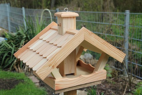 Vogelhaus Vogelhäuser VB53 Vogelfutterhaus Vogelhäuschen-aus Holz mit Lerchenholzschindeln - 2