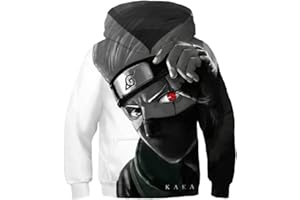 CAOGSH Japon Anime À Capuche Narutos 3D Bande Dessinée À Capuche Sweat Enfants Fille Hoodies Pull Bébé Fille Tops Garçon Vêtements pour Automne Hiver