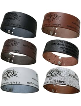 AREA17® Leder Armband - DIE KOORDINATEN DES HERZENS - INKLUSIVE WUNSCH GRAVUR
