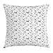 Produktbild VICKKY Seagulls Throw Pillow Cushion Cover, Ethnic Seagulls Tribal Bohemian Design Elements Nautical Marine Inspiration, Decorative Square Accent Pillow Case, 18 X 18 inches, Black White Grey
