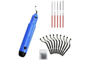 ACTIUSIS 360° Entgratwerkzeug, Entgrater Werkzeug, Universal Handentgrater mit 10 Stück Ersatzklingen und 5 Diamant-Feilen,für 3D Druck, Aluminium Kupfer Kunststoffgrat