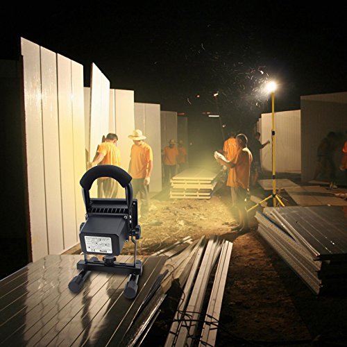LIVHÒ | 10W Scheinwerfer, tragbare LED Flutlicht (schwarz) / Aufladbare und Wasserdicht IP65. Licht für Baustelle, Hausbau, Campingplatze, Fischerei, Sicherheitlicht usw. - 5