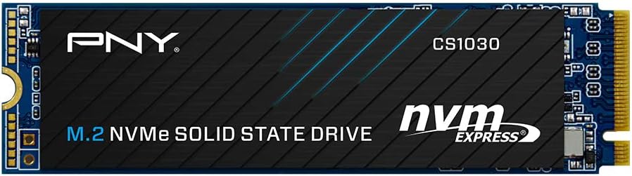 PNY CS1030 500GB M.2 NVMe PCIe Gen3 x4, Velocidad de Lectura de 2000MB/s, Velocidad de Escritura 1100MB/s Internal Solid State Drive (SSD)