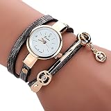 SSITG Damen Armreifuhr Quarz Analog Armbanduhr Armspange Spangenuhr Wickelarmband