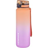 Uzspace FiftyFifty 1000ml B&Uuml;Y&Uuml;K BOY &Ccedil;ift Renk Softtouch FF Collection Tritan Su Matarası Turuncu-Mor