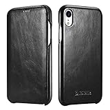 ★Icarer iPhone XR Ledertaschen waren rein handgefertigt aus echtem Rindsleder. Das Handgefühl des Premium-Leders ist erstklassig.