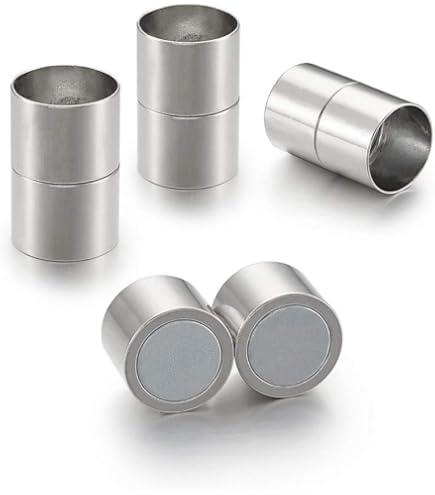 Airssory 10 Chiusure Magnetiche In Acciaio Inox 304 Per Gioielli Fai Da Te – CAPPUCCI Terminali Ovale Per Cavo 6 Mm - 4