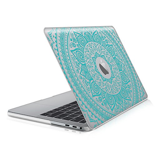 kwmobile Crystal Hülle für Apple MacBook Pro 13″ (ab 2016) Touchbar Hard Case – dünne durchsichtige transparente Schutzhülle Cover Tasche Indische Sonne Design Mintgrün Transparent - 5