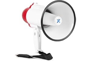 Vonyx MEG020 Megáfono Compacto 20W, Ideal para Eventos Deportivos y Partidos - hasta 700 Metros, Funciones de grabación y Sirena, Asa con muñequera, Ajuste de Volumen
