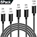 Produktbild WLYQD Phone Kable 5 Pack [1m*2+2m*2+3m] Nylon Kabel für Phone X 8/8 Plus 7/7 Plus 6S/6S Plus 6/6 Plus 5S 5C 5, iPad Air/Air 2, iPad Mini 2/3/4 - Schwarz&Weiß