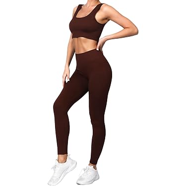 Ensemble Sport Femme 2 Pièces | Legging Push-up + Brassière De Sport | Tissu Stretch Respirant | Pour Yoga, Fitness, Running
