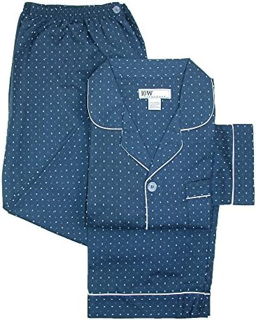Ten West Apparel Men's Big and Tall Long Sleeve Long Leg Pyjamas, 3X, Navy