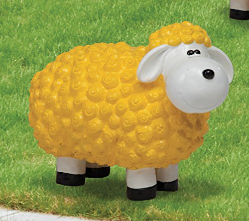 Preisvergleich Produktbild Lustiges Schaf gelb Polyresin, 32x44x25cm