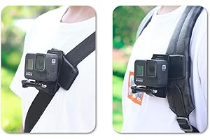MICROS2U micro2u Backpack Strap Mount Quick Clip Mount Compatible with GoPro Hero 13,12, 11, 10, 9, 8, 7, 6, 5, 4, Session, 3+, 3, 2, Hero (2018), Fusion, Max, DJI Osmo Action Cameras