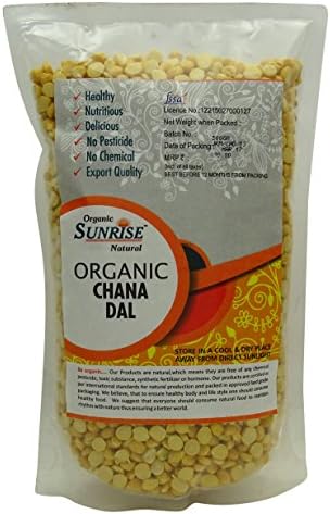 Organic Sunrise Natural Chickpea Beans (Chana Dal) 17.63 Ounce - USDA Certified