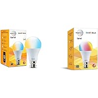 Wipro Garnet 9W Smart Bulb (Yellow/Light Yellow/White - Compatible with Alexa and Google Assist & WiFi Enabled Smart LED Bulb B22 12-Watt (16 Million Colors + Warm White/Neutral White/White) Combo