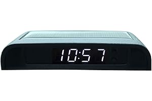 KEHO KEHO KEHONGDUN Car Digital Clock Vehicle Dashboard Clock, Stick-On Digital Solar Powered 24 Hour Car Clocks with Luminous Auto Digital Clocks Built-in Battery Automotive Interior Electronic Accessories (white light)