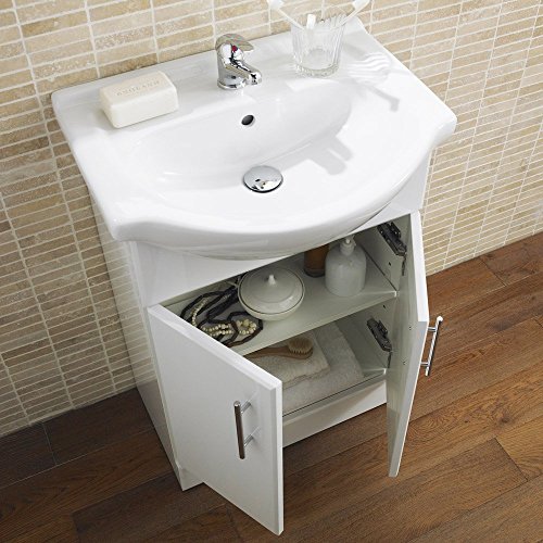 Premier VTY550 550 mm High Gloss Mayford Cabinet and Basin - White