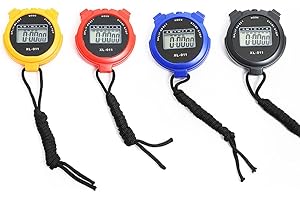 VOANZO Lot de 4 chronomètres de sport avec fonction date, heure et alarme, grand écran, résistant aux chocs, étanche, pour natation, course à pied, entraînement sportif