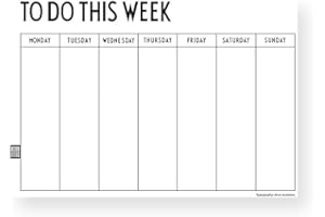 Design Letters Weekly Planner 2024 | Wall Planner 2024 | Tear Off A4 Planning Pad | To Do Planner with 60 Pages | Ideal as Daily Planner, Family Planner | Undated Planner for Academic Activity, Meals