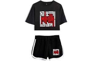 Flyself Unisex Kpop Stray Kids T-Shirts und Hosen Kurzarm T-Shirt & Kurze Hose 2 Stücke Set für Herren und Damen