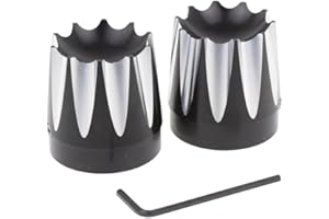 HDBUBALUS Pièces Moto Noir en Aluminium CNC Excalibur couvertures avant écrou d'essieu pour Harley Touring 08–15 FLT FLH Dyna Softail