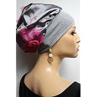 Beanie Mütze Ballonmütze Edel Grau Pink Stickerei Wintermütze Warm oder Leichtmütze little things in life Chemo Cap Hat Chemomütze Mütze bei Krebs Kopfbedeckung Turban